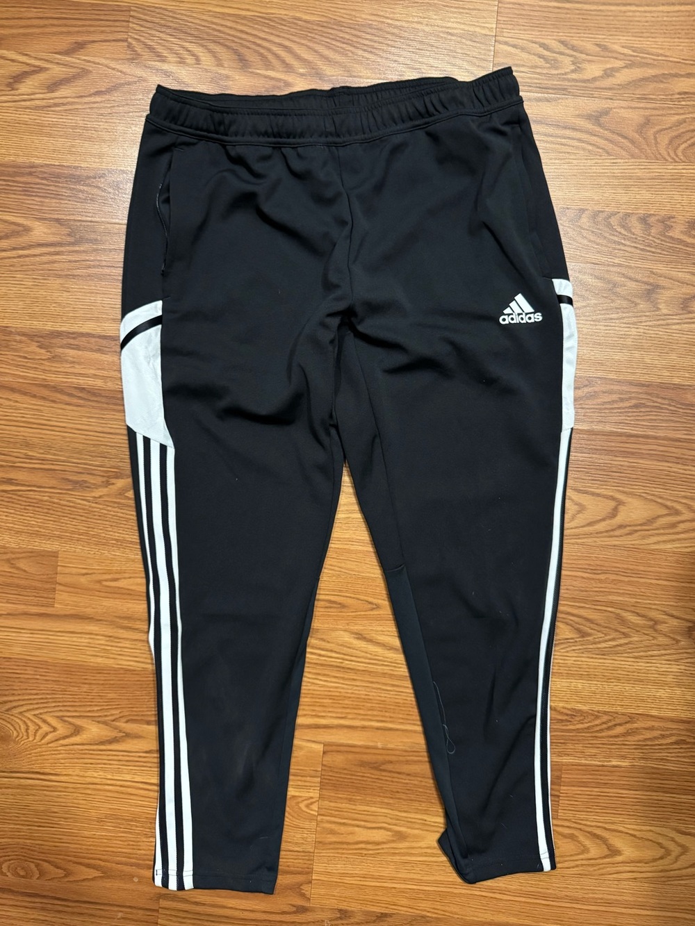 Adidas Aeroready Black Track Pants Mens XL 3 Stripe Athletic Joggers